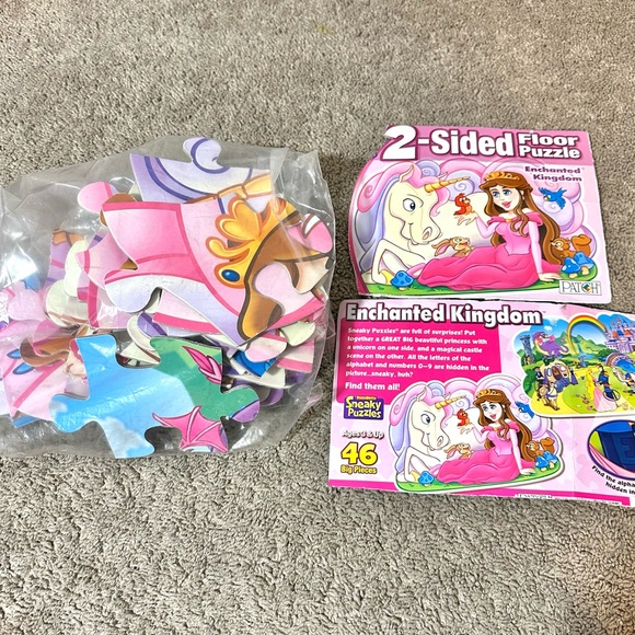 Enchante Kingdom Kids 46 Pieces 2-Sided Giant Floor Puzzle - Kids Learning Toys - Picture 16 of 16